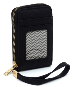 Fashion Accordion Card Holder Wallet Wristlet AD024 BLACK